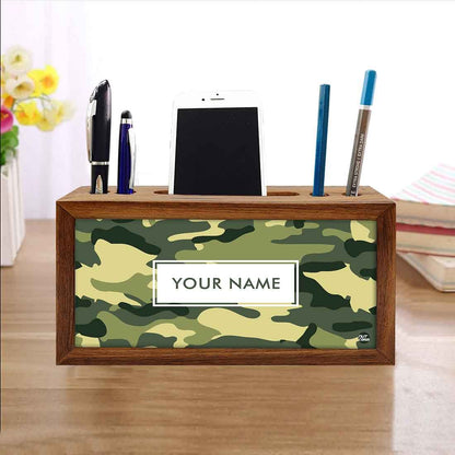 Custom-Made Wooden desktop storage drawers - Army Camo Nutcase