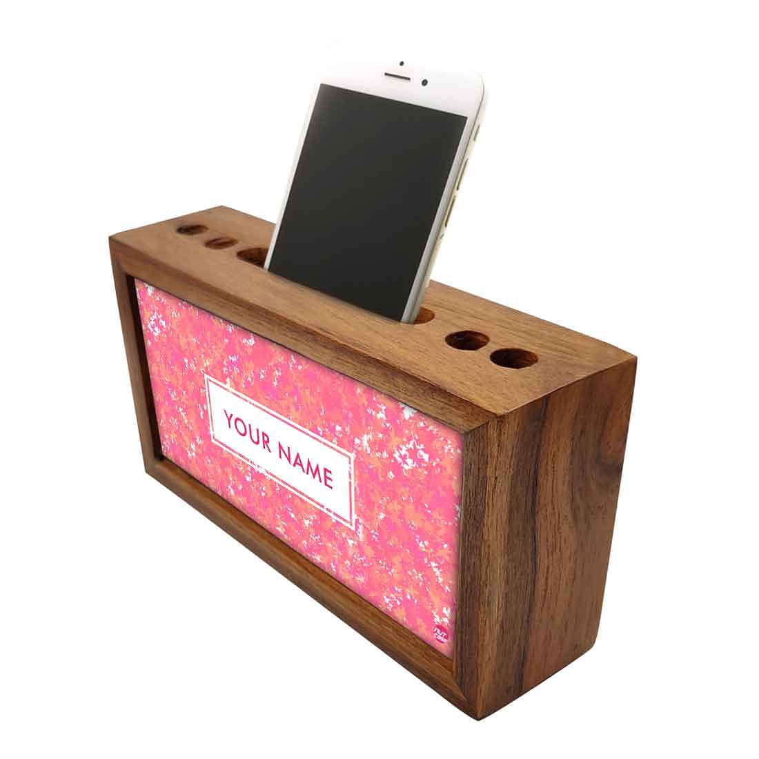 Custom Wooden desk organizer tray - Pink Nutcase