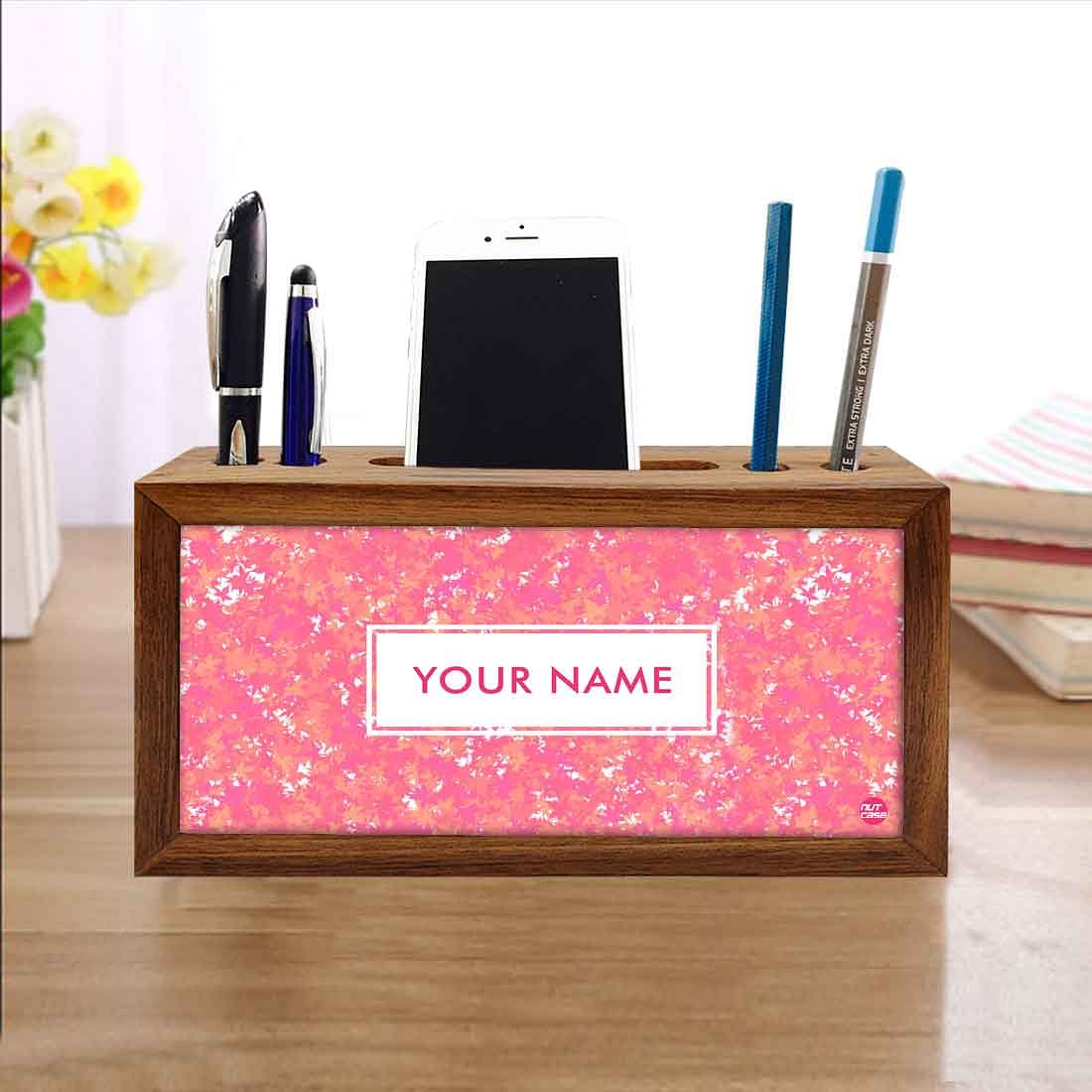 Custom Wooden desk organizer tray - Pink Nutcase