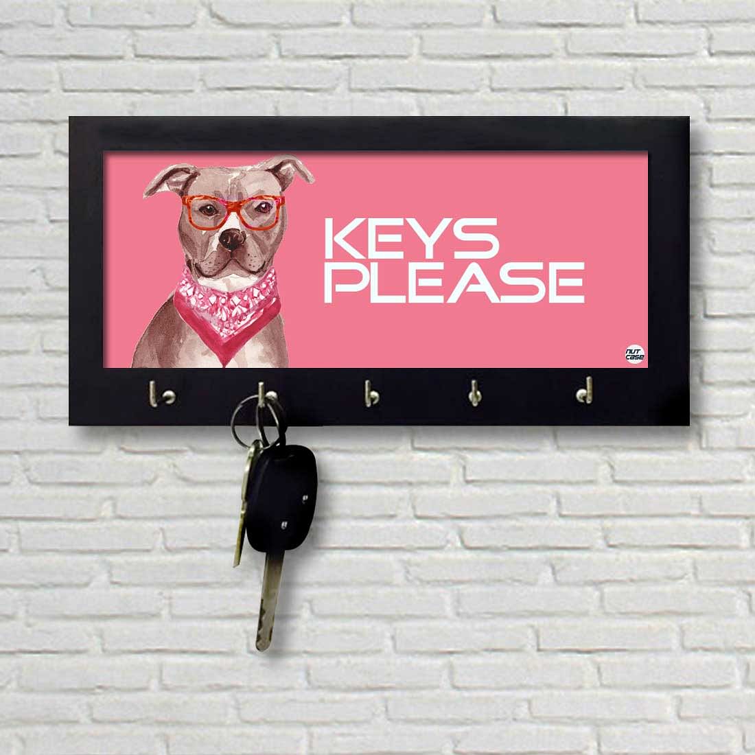 Key Holder Home Keys Organizer for Wall Decor - Hipster Pitbull Nutcase