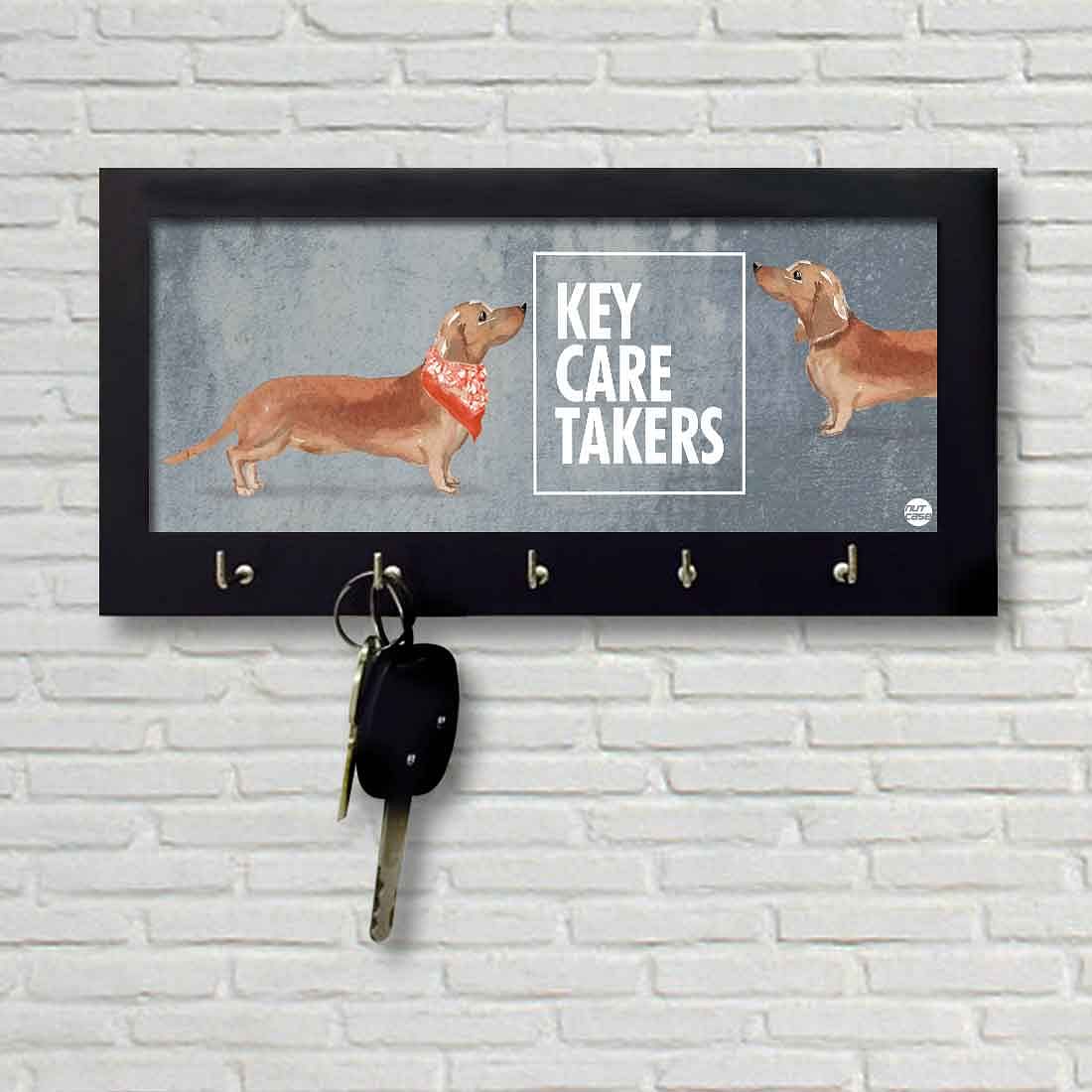 Keys Organizer Wood Hanger for Wall Decor Key Holder - Bautiful Dog Nutcase