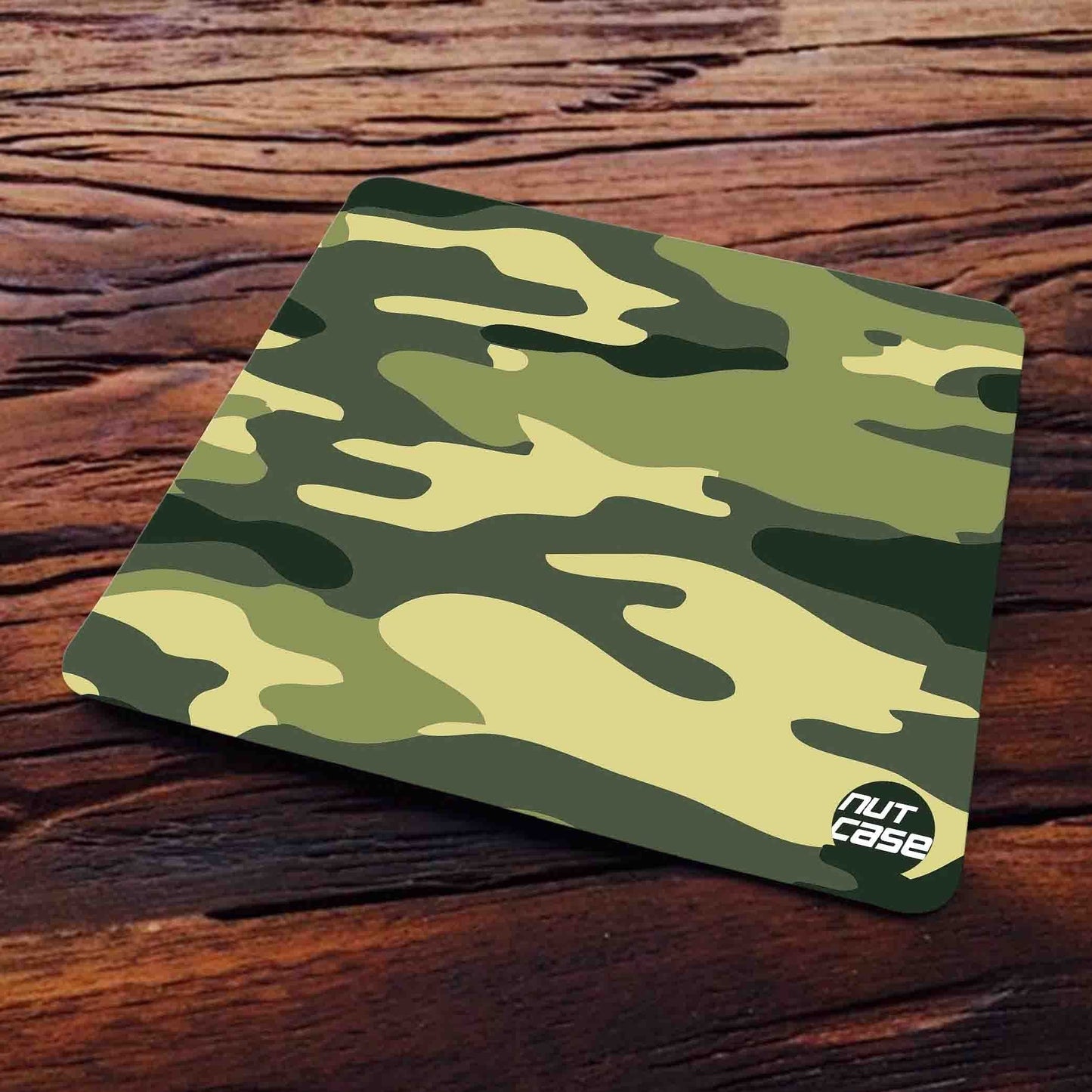 Metal Best Beer Coaster Pack of 6 for Hotel & Restaurant - Army Camo Nutcase