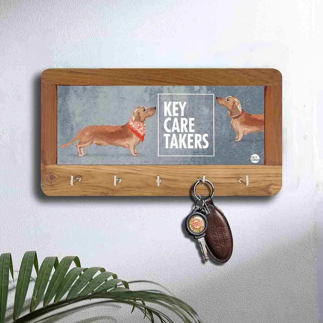 Keys Organizer Wood Hanger for Wall Decor Key Holder - Bautiful Dog Nutcase