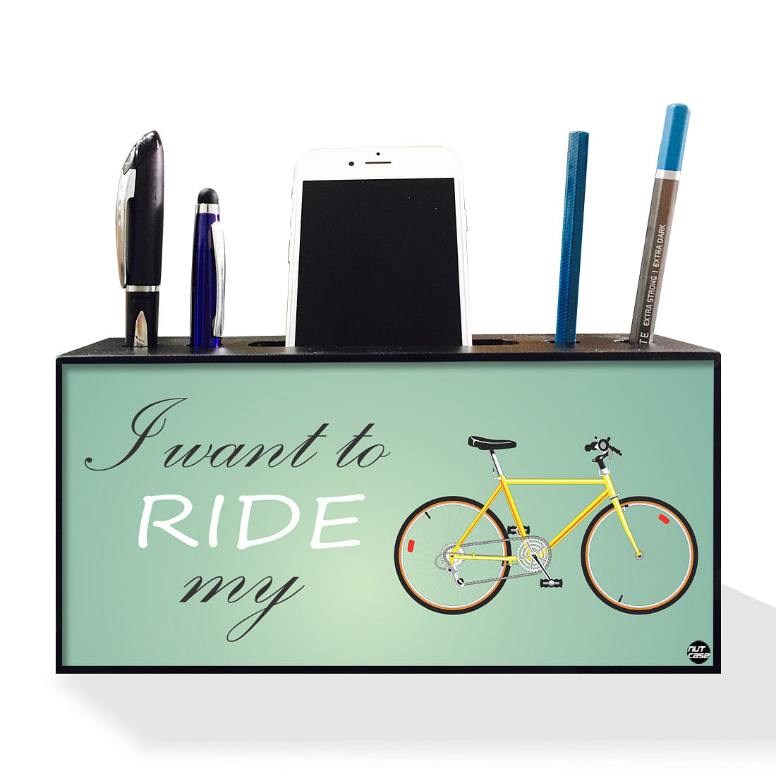 Pen Mobile Stand Holder Desk Organizer - I Want To Ride Nutcase