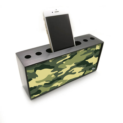 Small Wooden Pen Holder Desk Organizer for Office Use - Camo Nutcase