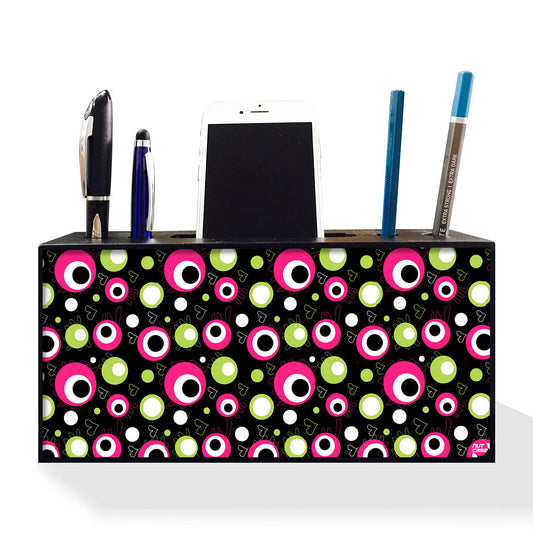 Pen Mobile Stand Holder Desk Organizer - PINK & GREEN Nutcase