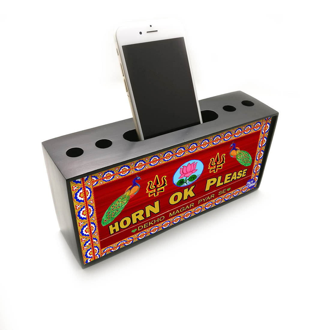 Pen Mobile Stand Holder Desk Organizer - Horn OK Please (Lotus) Nutcase