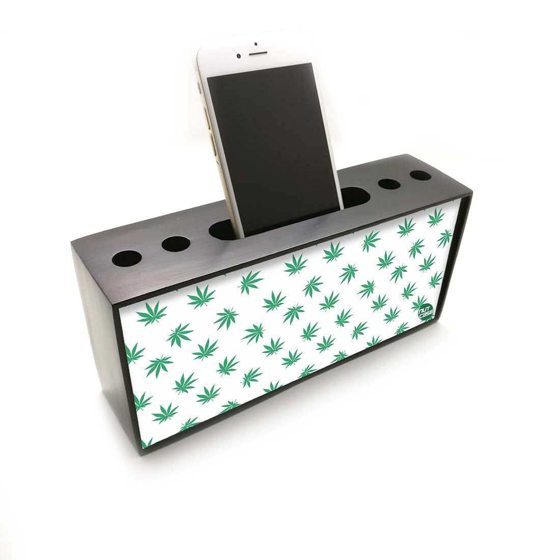 Pen Mobile Stand Holder Desk Organizer - Happy Leaves Nutcase