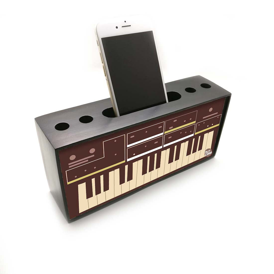 Pen Mobile Stand Holder Desk Organizer - Retro Keyboard Nutcase