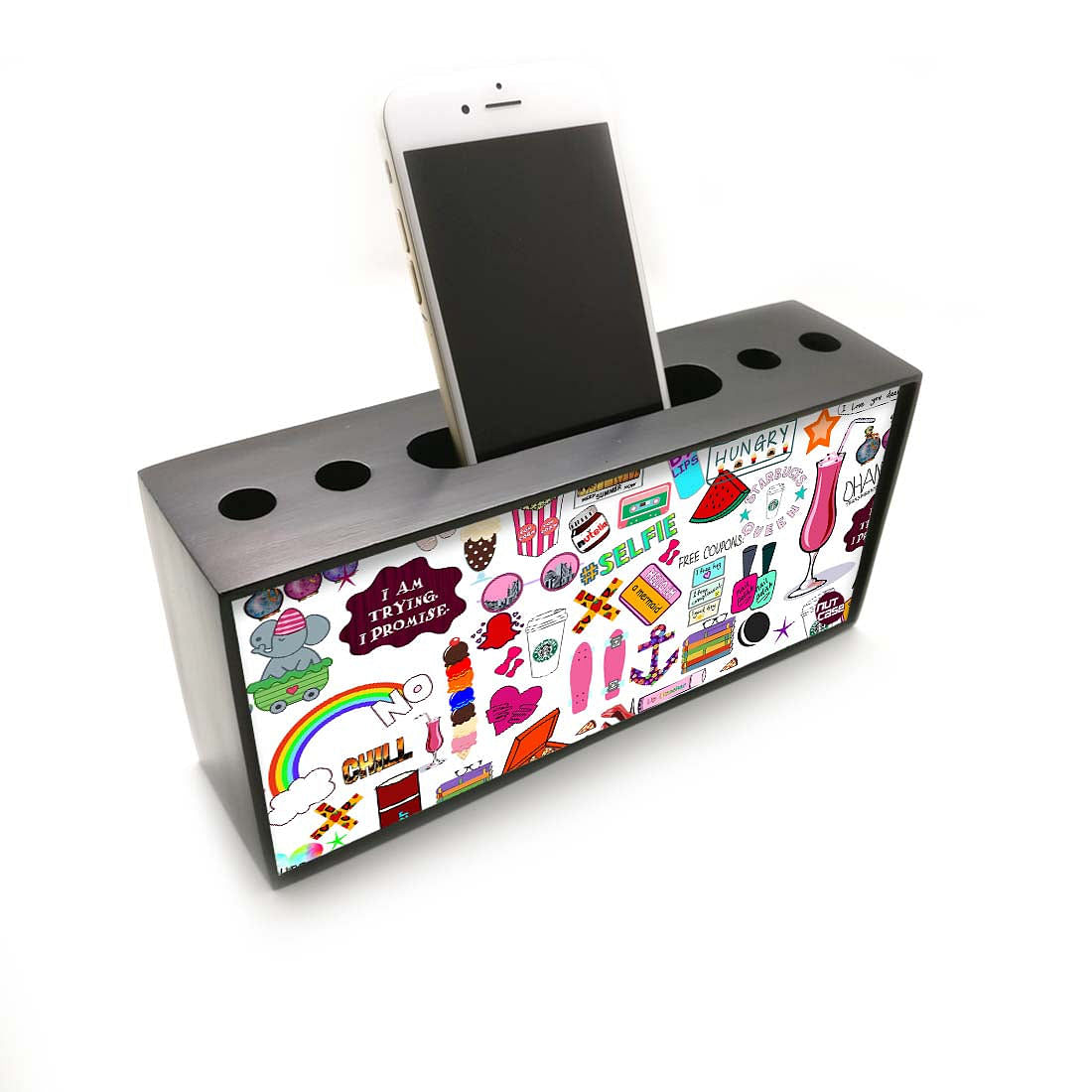 Pen Mobile Stand Holder Desk Organizer - Teen Talk Nutcase