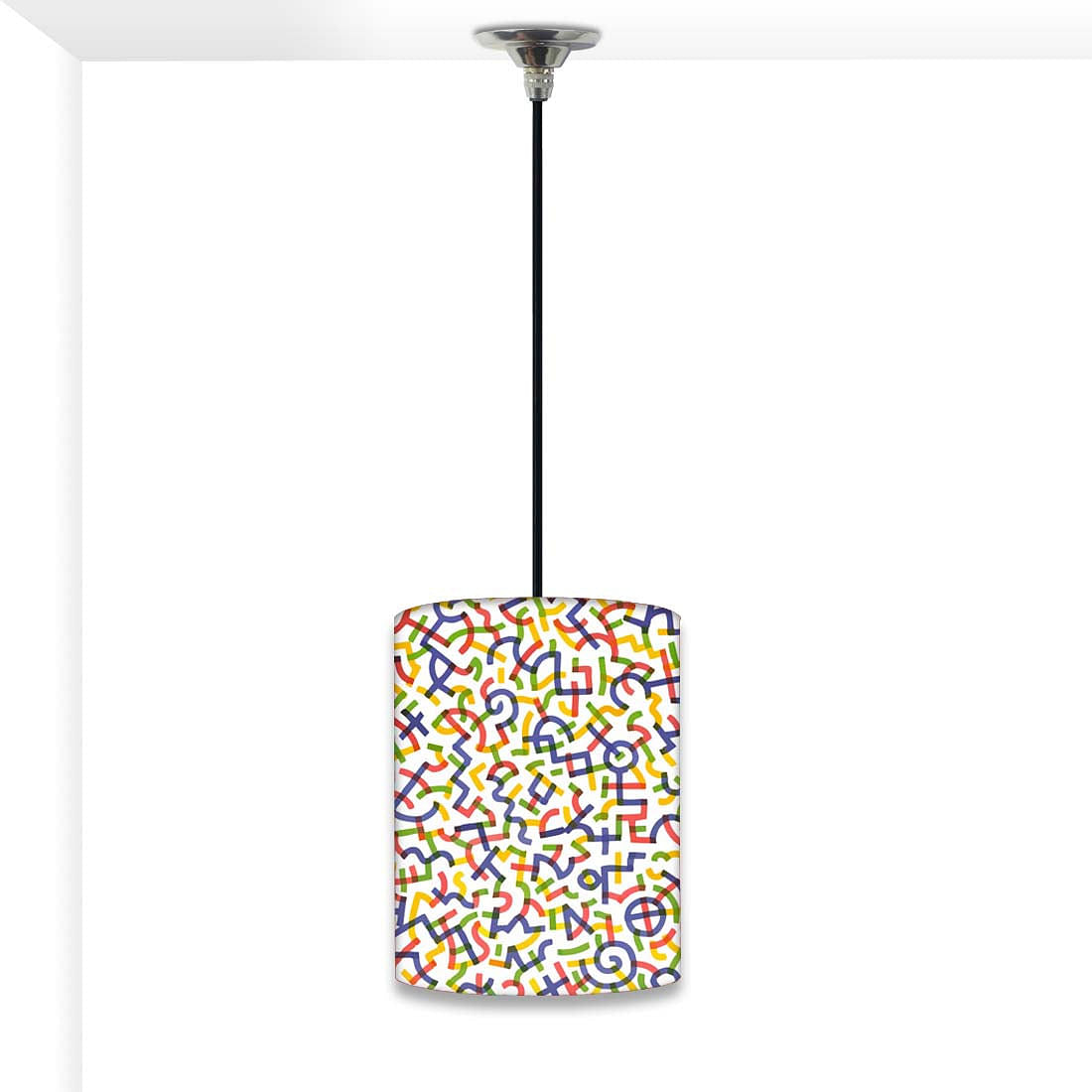 Cool Hanging Pendant Lamp - Colorful Crazy Lines Nutcase