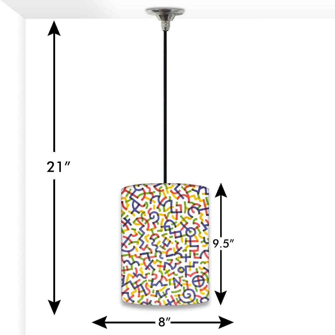 Cool Hanging Pendant Lamp - Colorful Crazy Lines Nutcase