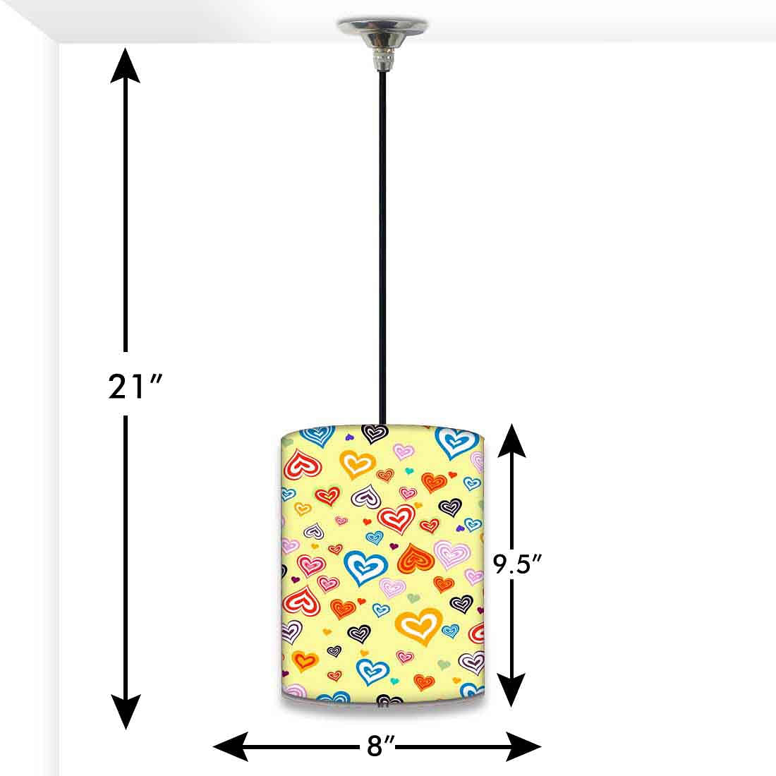 Outdoor Ceiling Pendant Lamp - Colorful Hearts Nutcase