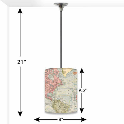 Vintage Ceiling Pendant Lamp - Vintage Map Nutcase