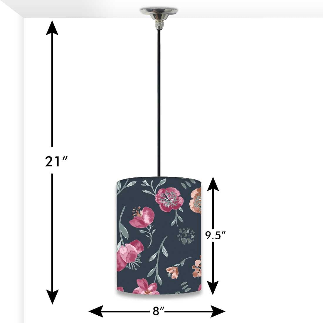 Beautiful Designer Pendant Lamp - Cute Baby Floral Art Gray Nutcase