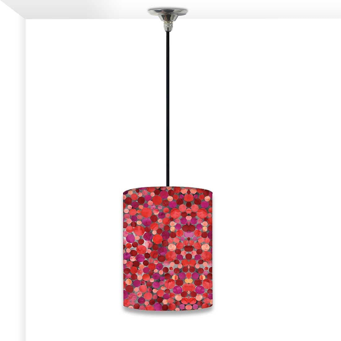 New Simple Hanging Pendant Lamp - Dark Pink Marble Dots Nutcase