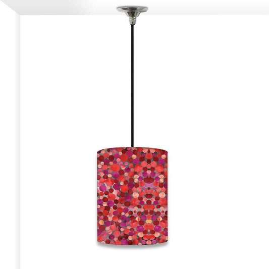 New Simple Hanging Pendant Lamp - Dark Pink Marble Dots Nutcase