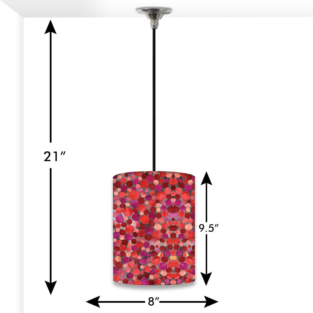 New Simple Hanging Pendant Lamp - Dark Pink Marble Dots Nutcase