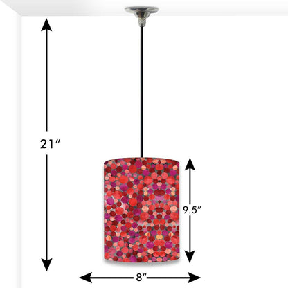 New Simple Hanging Pendant Lamp - Dark Pink Marble Dots Nutcase