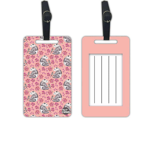 Luggage Tags Set Of 2 -  Pink Floral Panda Nutcase