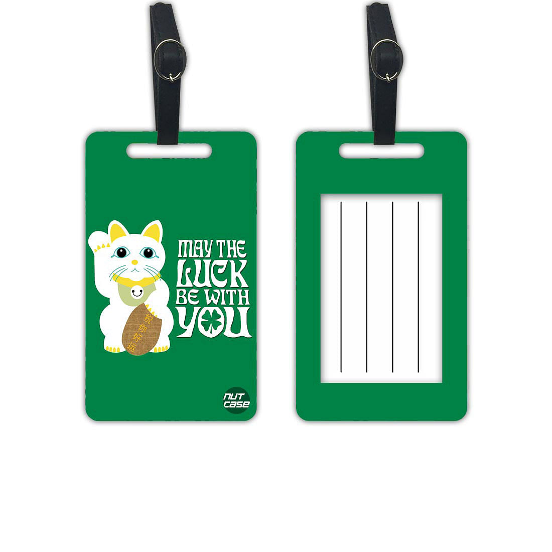 Luggage Tags Set Of 2 -  Lucky Cat Nutcase
