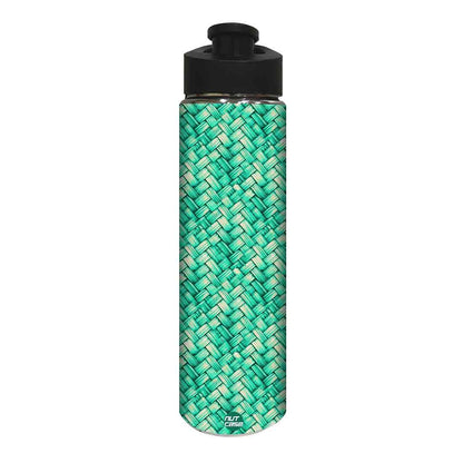 Designer Stainless Steel Water Bottle -  Green Strips Nutcase