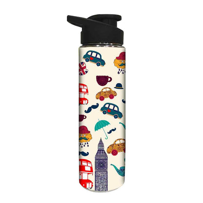 Stainless Steel Water Bottle -  Umbrella and Bus Nutcase