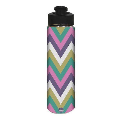 Designer Stainless Steel Sipper Bottle -  Purple and Green Strips Nutcase