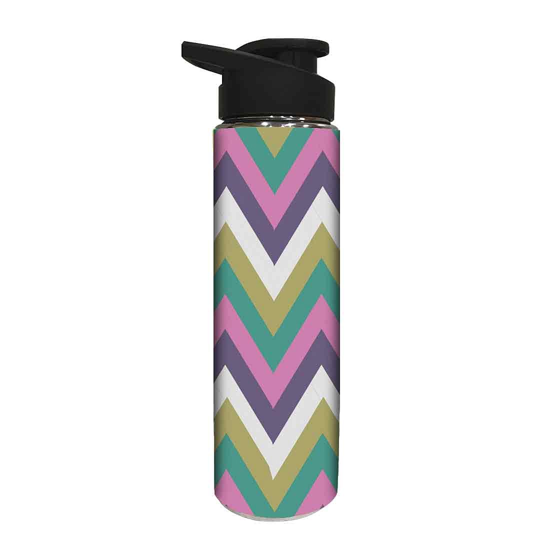 Designer Stainless Steel Sipper Bottle -  Purple and Green Strips Nutcase