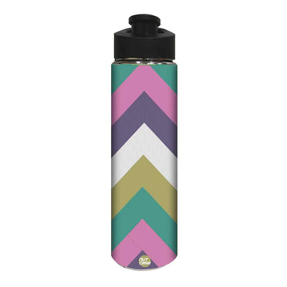 Water Bottle for Kids -  Bold Purple and Green Strips Nutcase