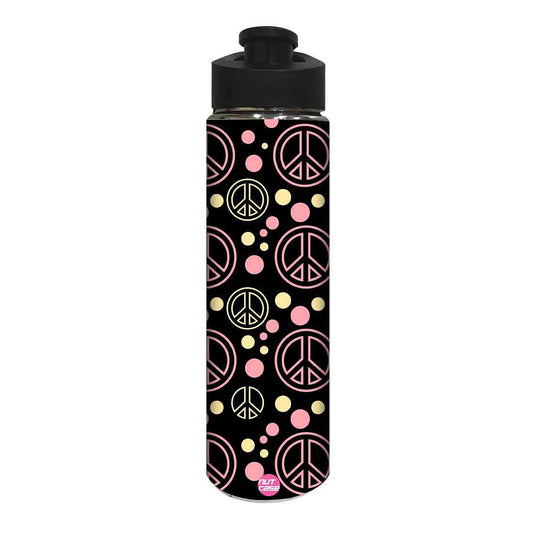 Designer Stainless Steel Water Bottle -  Peace and Dots Nutcase