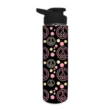 Designer Stainless Steel Water Bottle -  Peace and Dots Nutcase