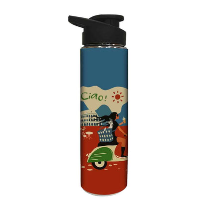 Water Bottle for Kids -  Girl with Scooty Nutcase