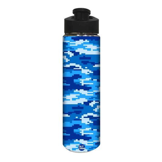 Designer Stainless Steel Sipper Bottle -  Blue Army Design Nutcase