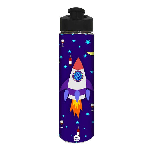 Water Bottle for Kids -  Spacecraft and Stars Nutcase