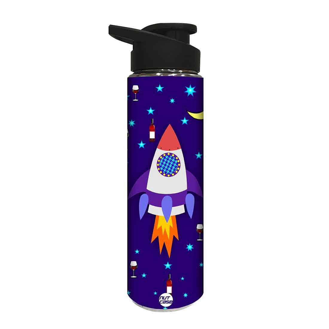 Water Bottle for Kids -  Spacecraft and Stars Nutcase