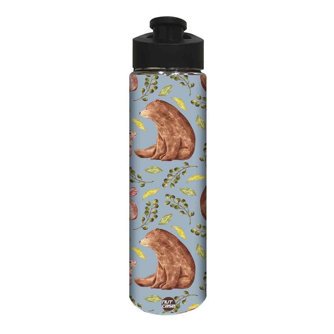 Designer Stainless Steel Water Bottle -  Brown Bear Nutcase