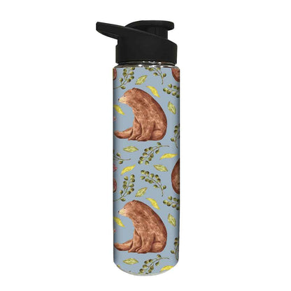 Designer Stainless Steel Water Bottle -  Brown Bear Nutcase