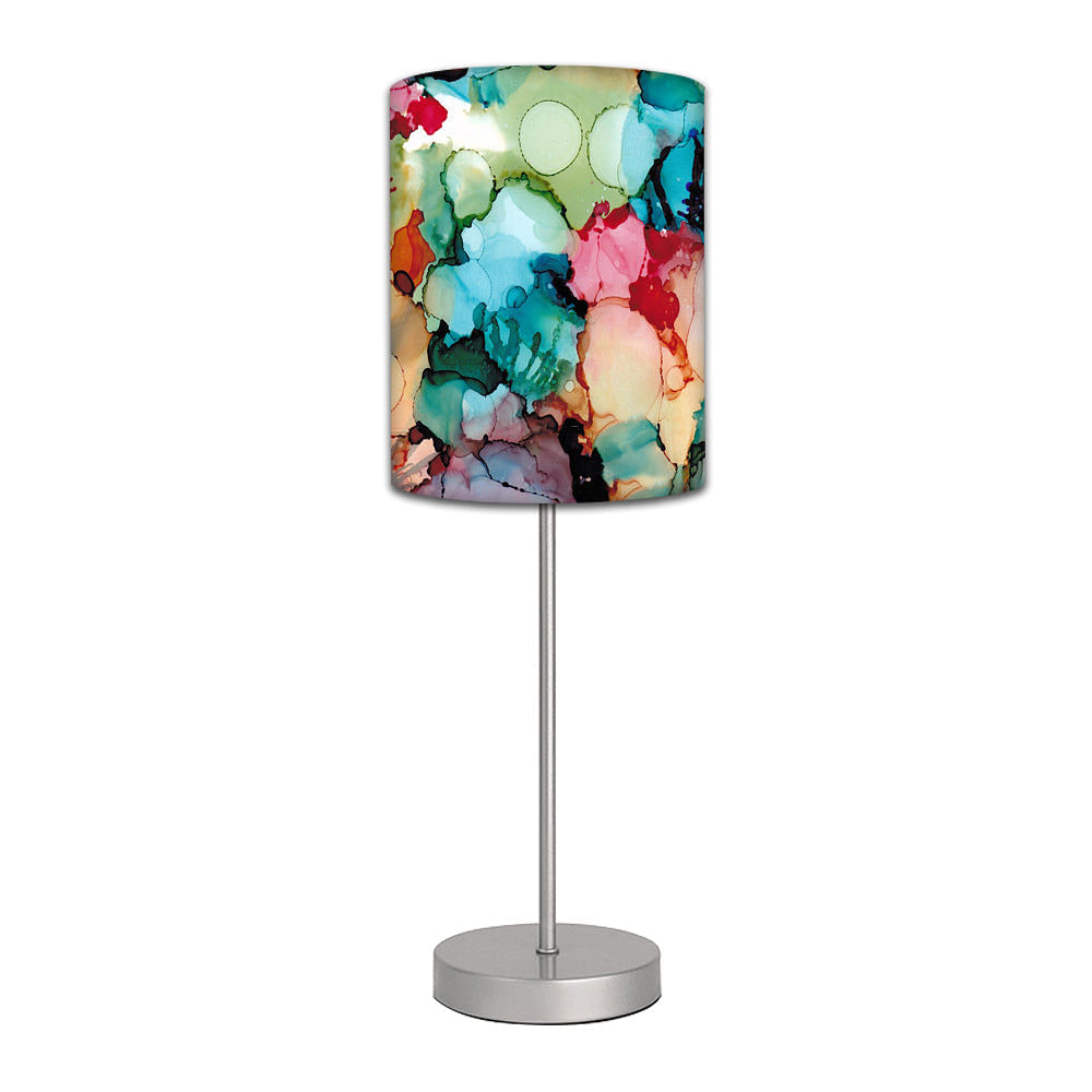 Stainless Steel Table Lamp For Living Room Bedroom -   Alcohol Ink Styled Design Nutcase