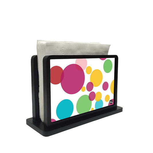 Tissue Holder Paper Napkin Stand - Colorful Circles Nutcase