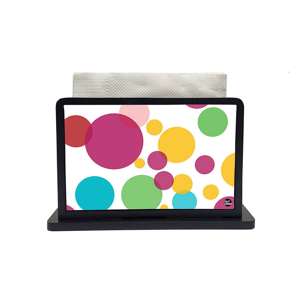 Tissue Holder Paper Napkin Stand - Colorful Circles Nutcase