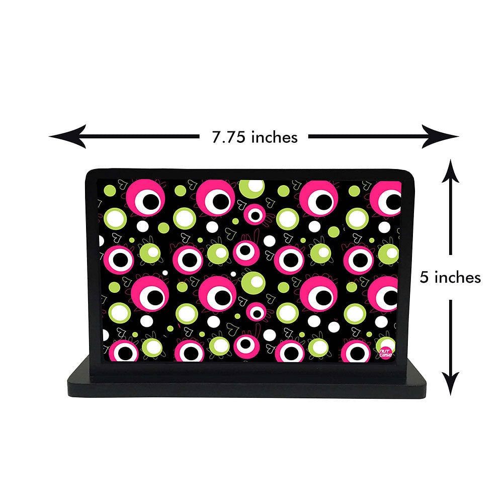 Tissue Holder Paper Napkin Stand - Black And Pink Circles Nutcase