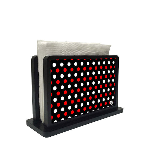 Tissue Holder Paper Napkin Stand - Red And White Dots Nutcase