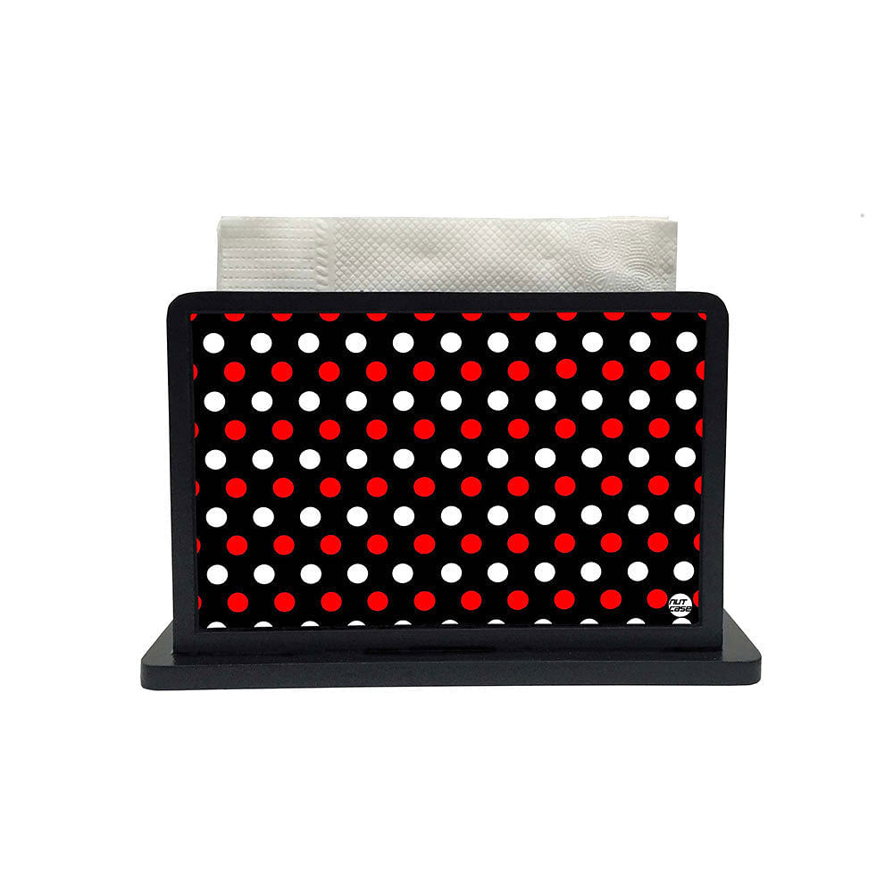 Tissue Holder Paper Napkin Stand - Red And White Dots Nutcase