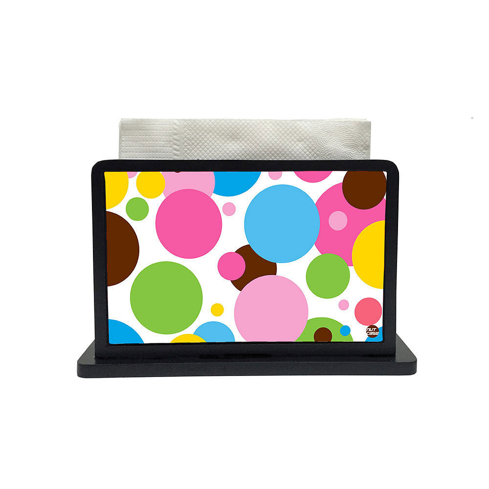 Tissue Holder Paper Napkin Stand - Colorful Circle Pattern Nutcase