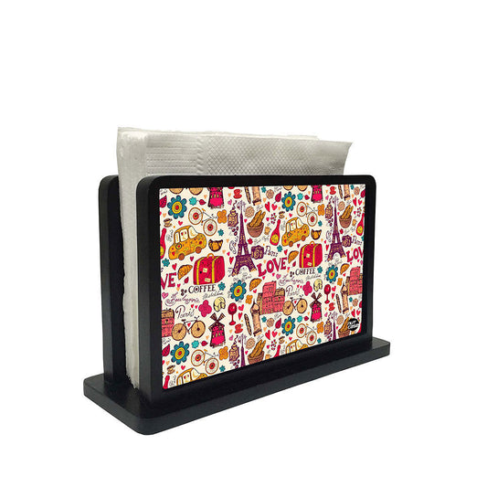 Tissue Holder Paper Napkin Stand - Love Paris City Nutcase