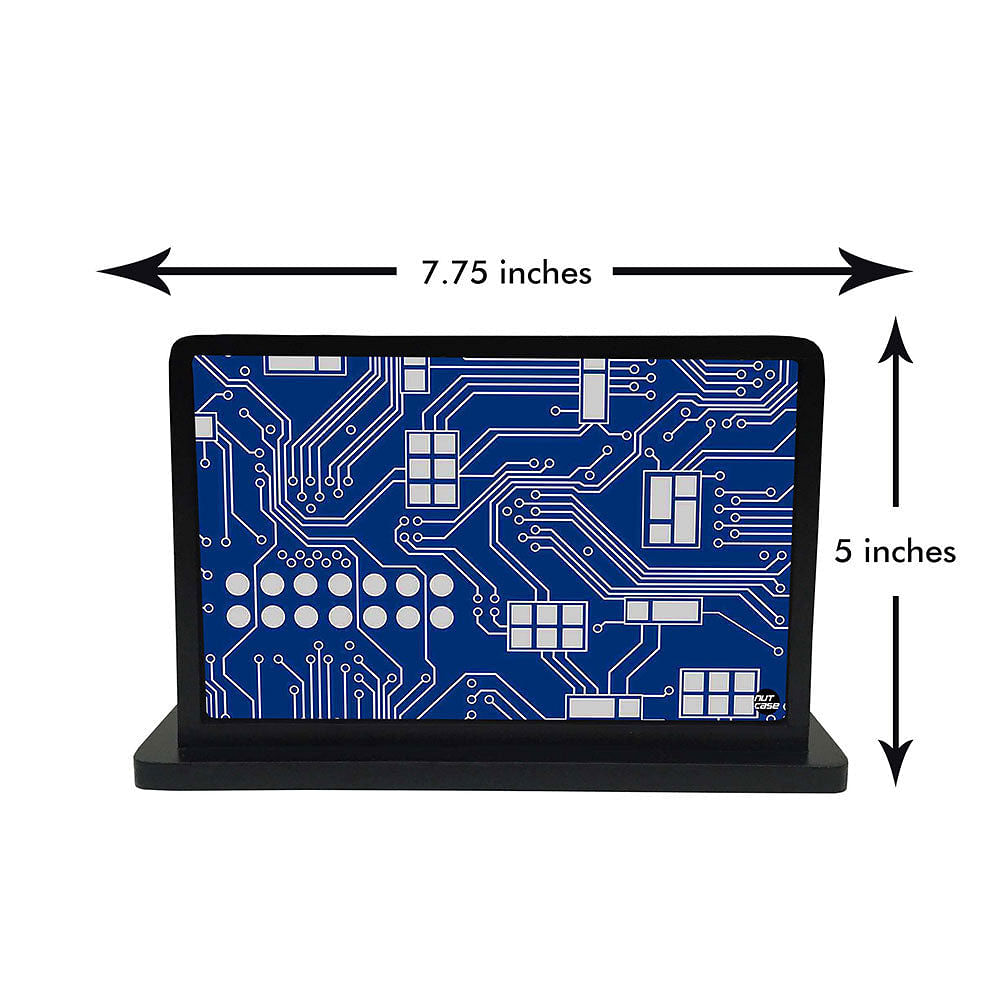 Tissue Holder Paper Napkin Stand - Circuit Board Blue Nutcase