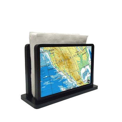 Tissue Holder Paper Napkin Stand - Atlas Map Nutcase