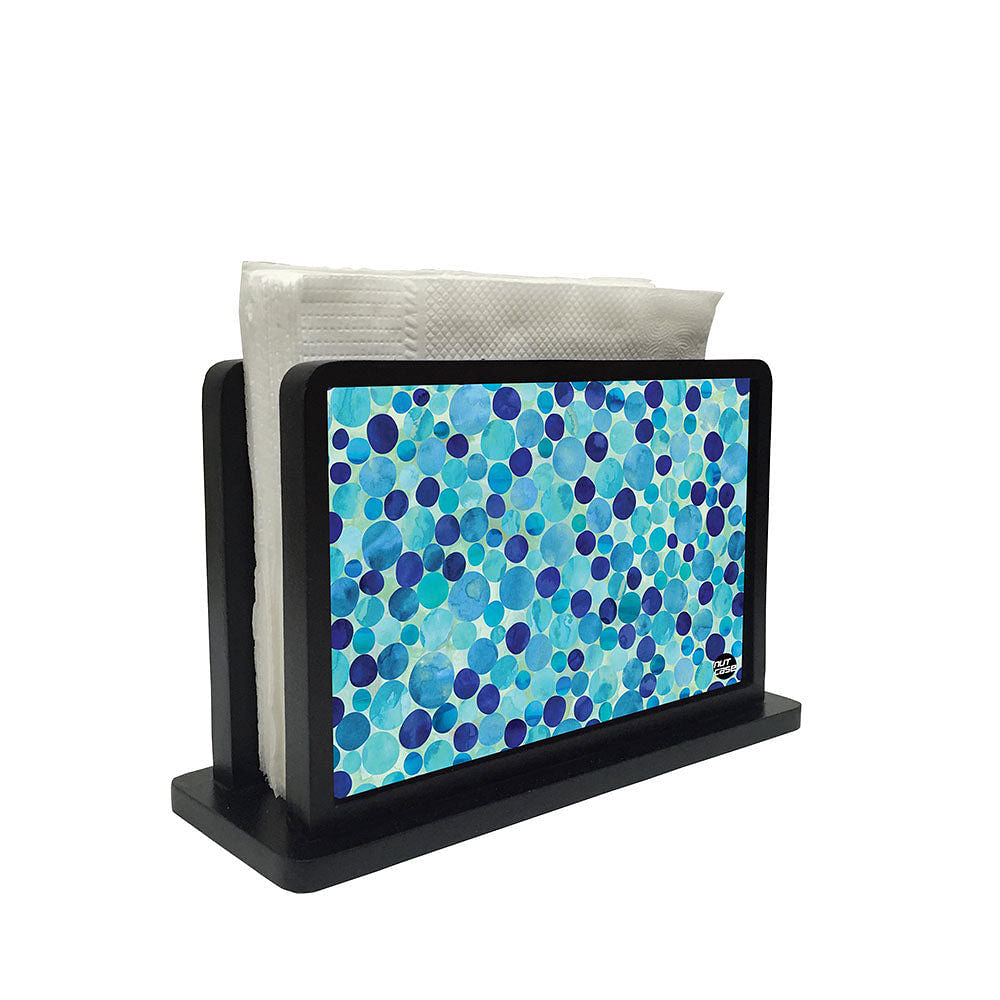 Tissue Holder Paper Napkin Stand - Blue And Light Color Dots Nutcase