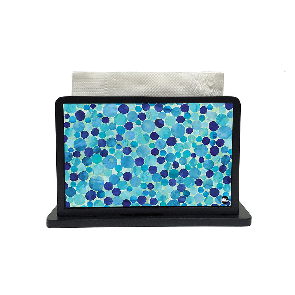 Tissue Holder Paper Napkin Stand - Blue And Light Color Dots Nutcase